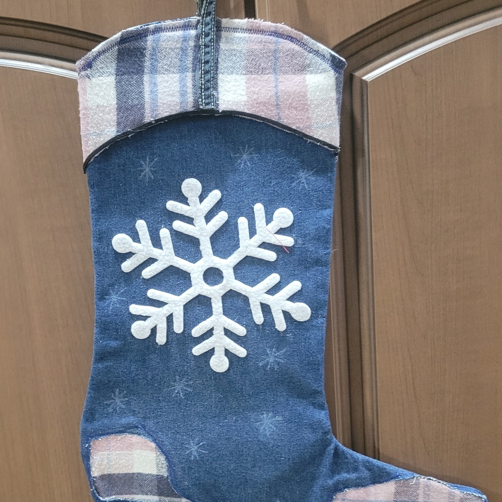 Blue Snowflake Holiday Stocking